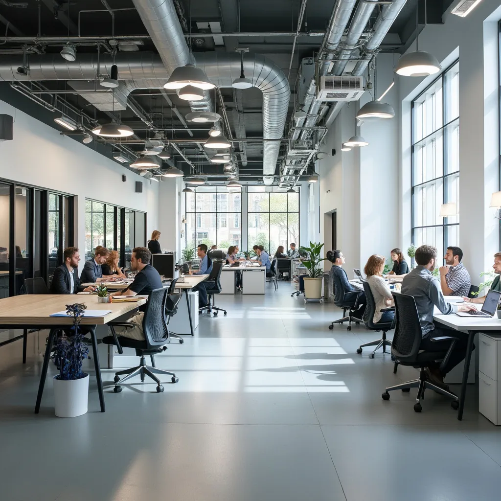 Oficina moderna de ConsultoríaGlobal con espacios abiertos